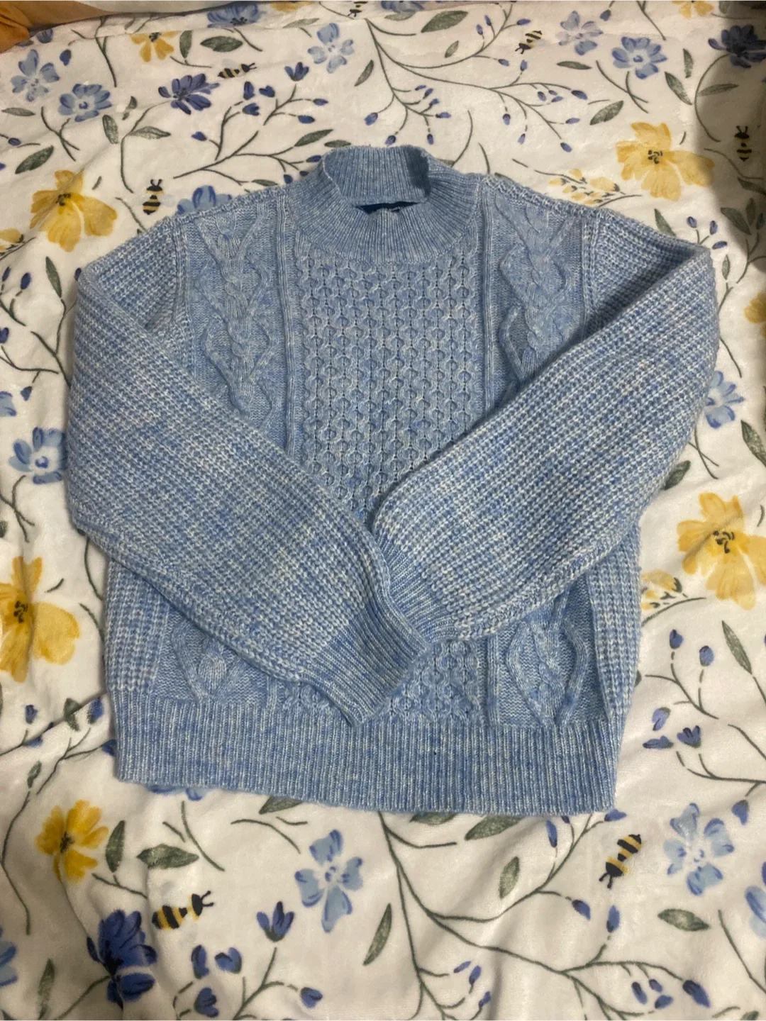 Blue Cable Knit Sweater size mejume