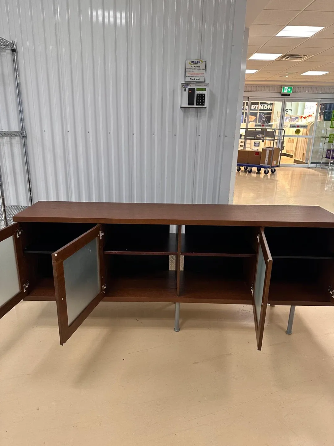 Brown Wooden Cabinet with Glass Doors image indicator(4)