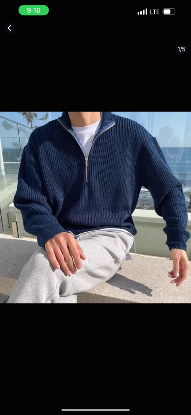 Quarter Zip Knit Sweater