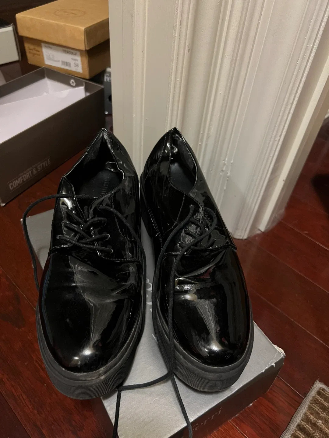 Forever 21 Black Platform Oxfords