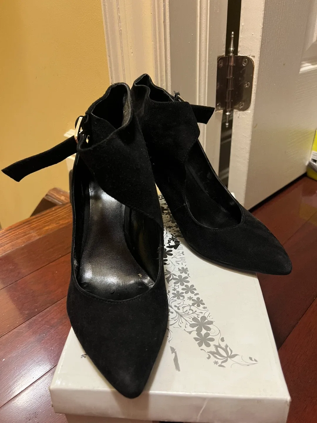 Nine West Black Suede Heels