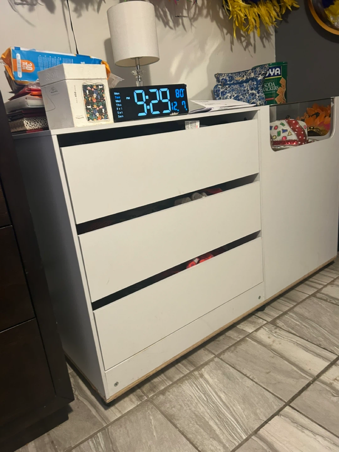 White 3-Drawer Dresser - photo 3