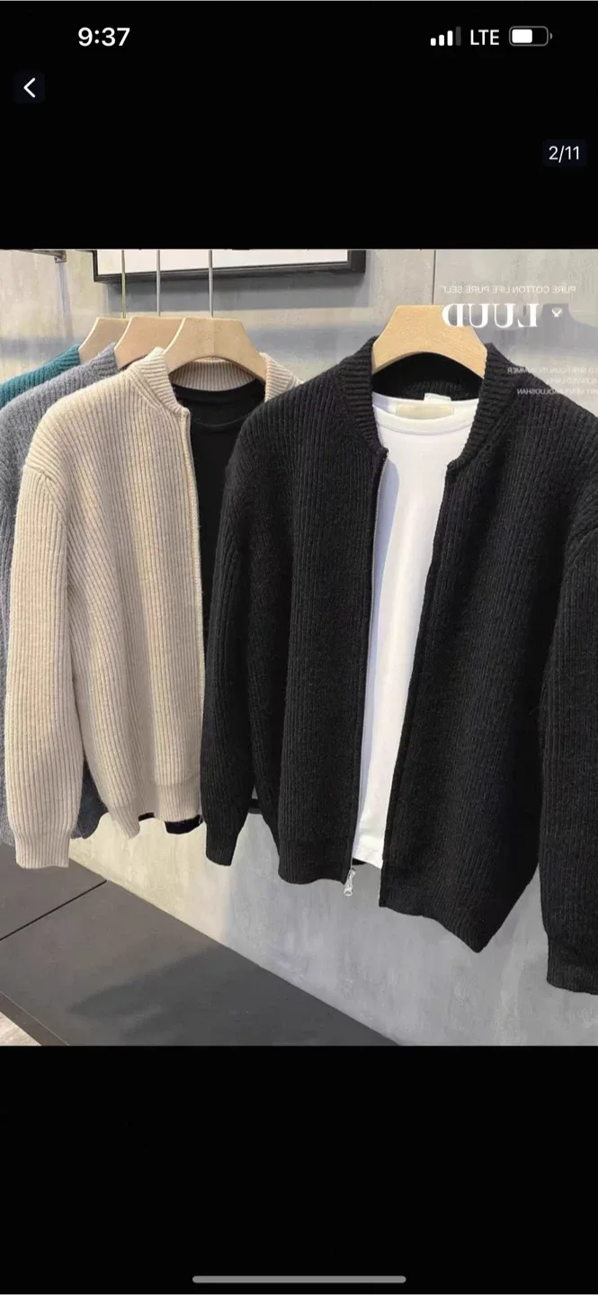 Ribbed Knit Zip-Up Cardigan