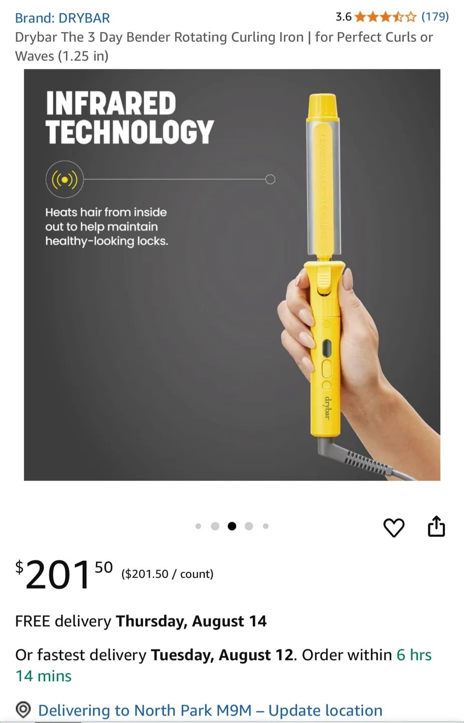 Drybar The 3-Day Bender Rotating Curling Iron image indicator(4)