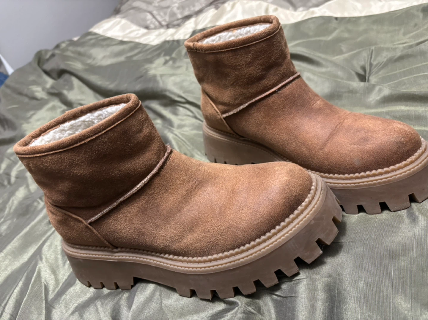 Brown Platform Ankle Boots