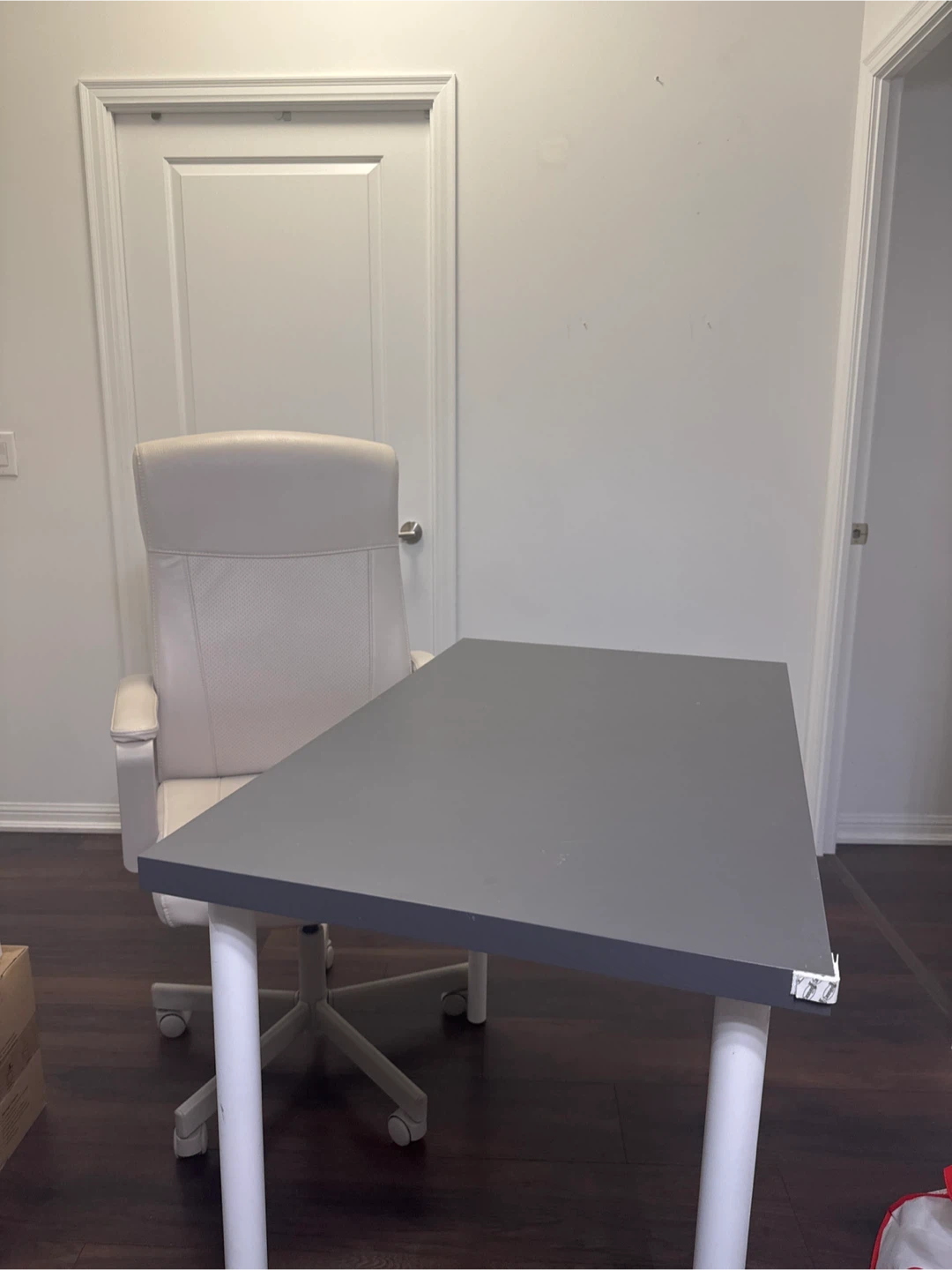 Office Desk and Chair Set - Grey & White