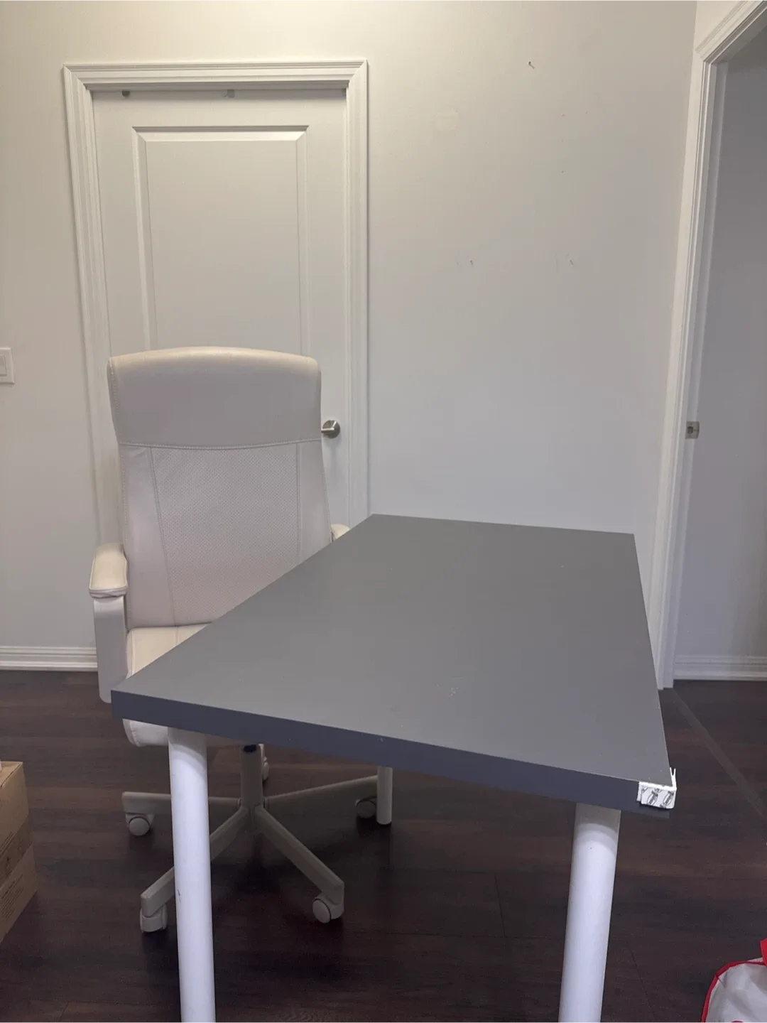 Office Desk and Chair Set - Grey & White
