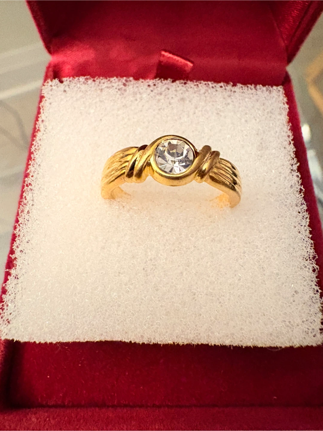 Brand new 18k platedRing with cubic  Stone, Size 7