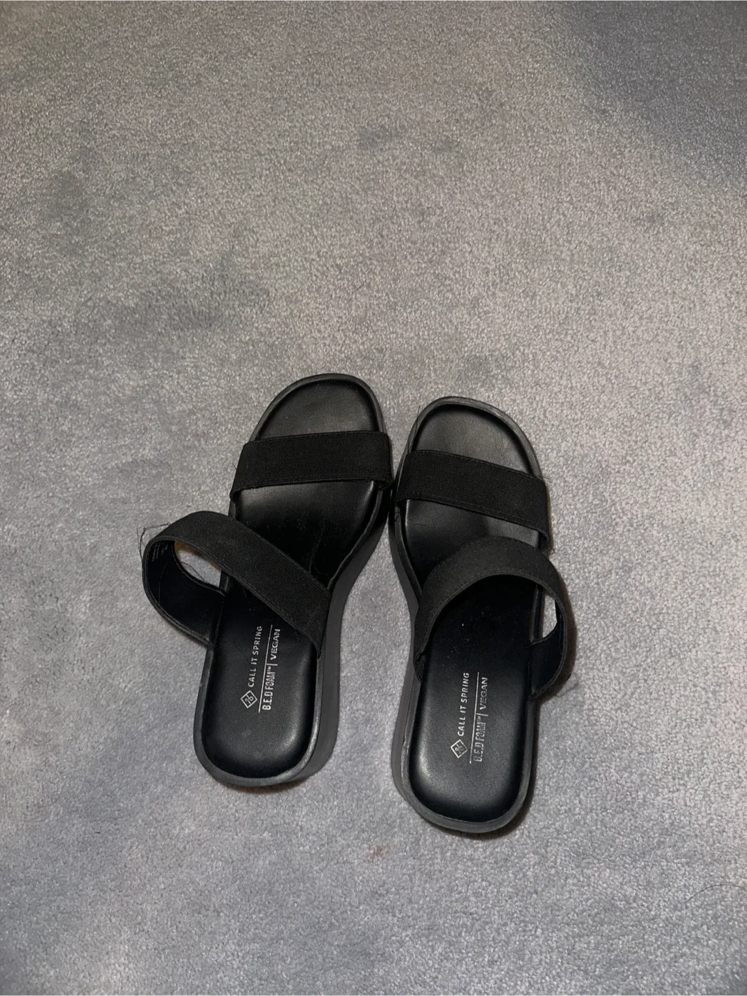 Call It Spring Black Vegan Sandals
