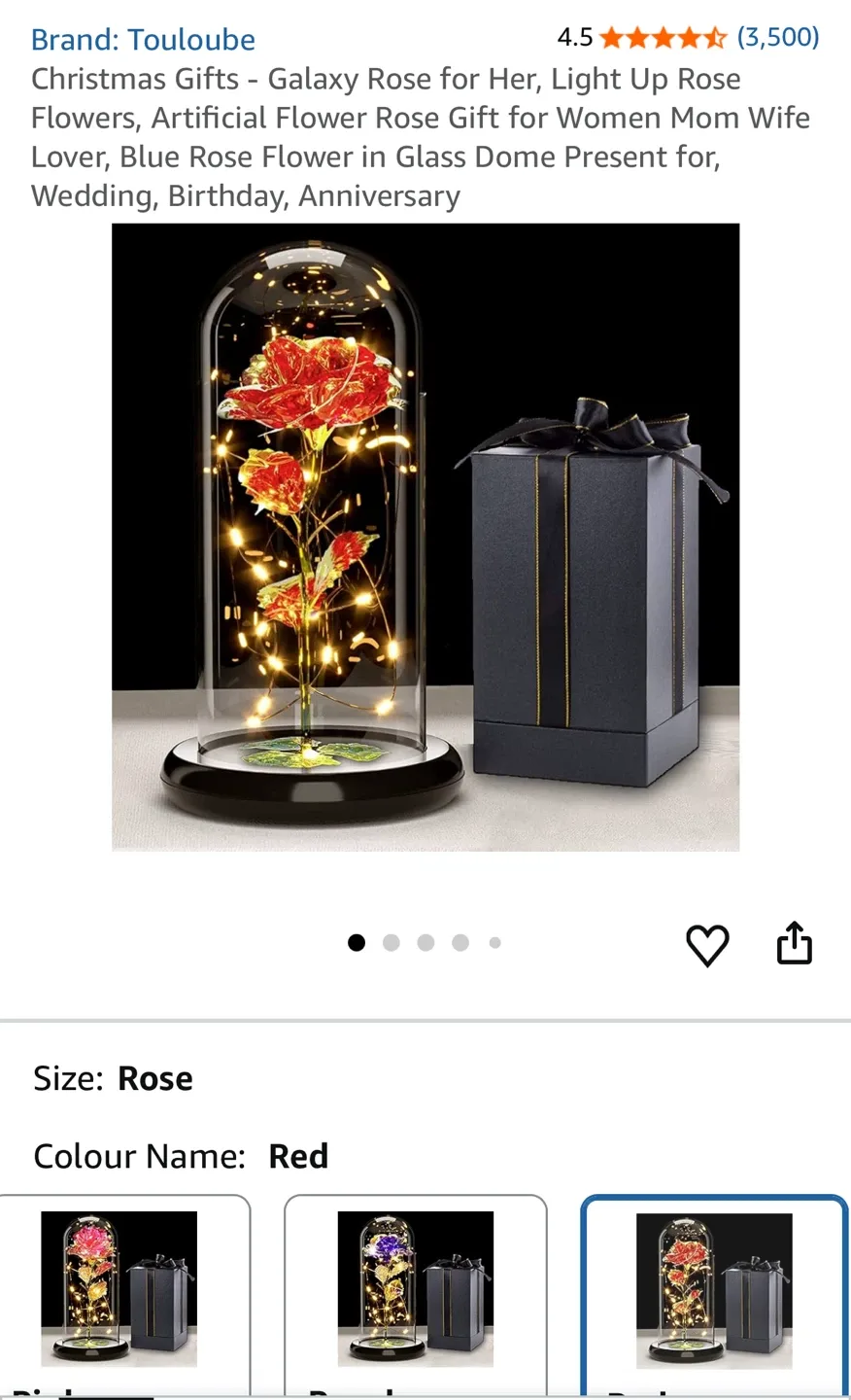 Touloube Galaxy Rose - Red Artificial Flower image indicator(2)