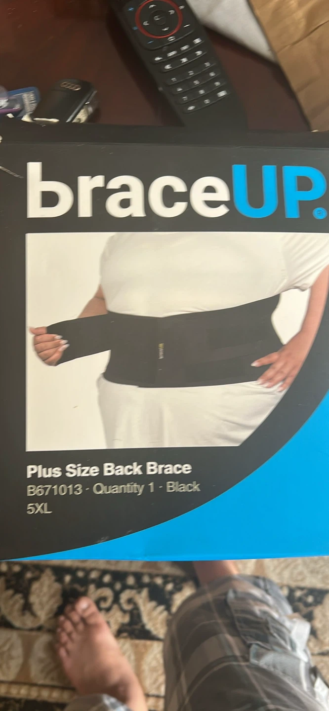 BraceUP Plus Size Back Brace - 5XL - Black