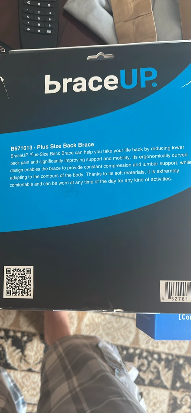 BraceUP Plus Size Back Brace - 5XL - Black - photo 2