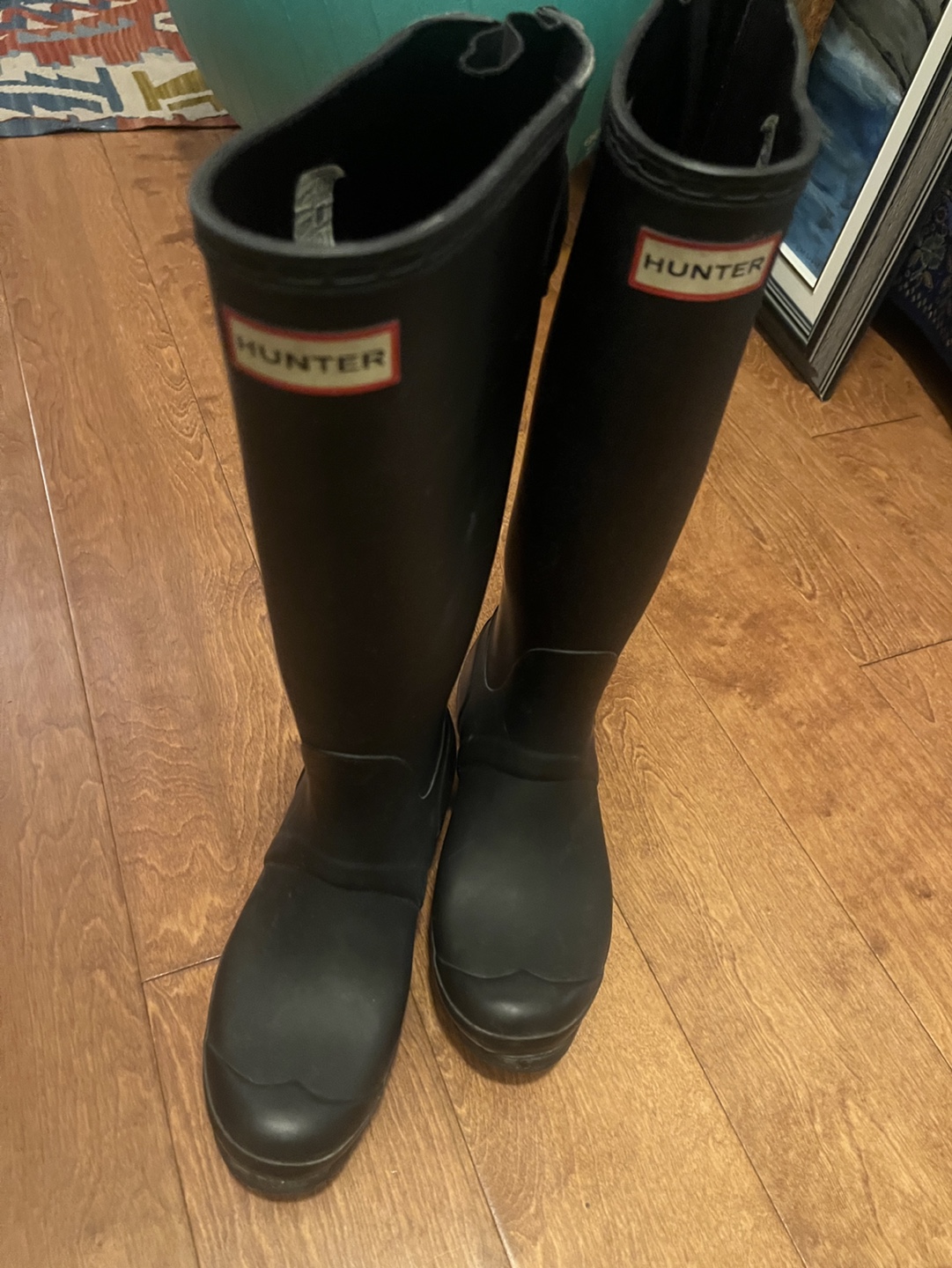 Hunter rain boots - Women’s Original Tall, black, size 7/38