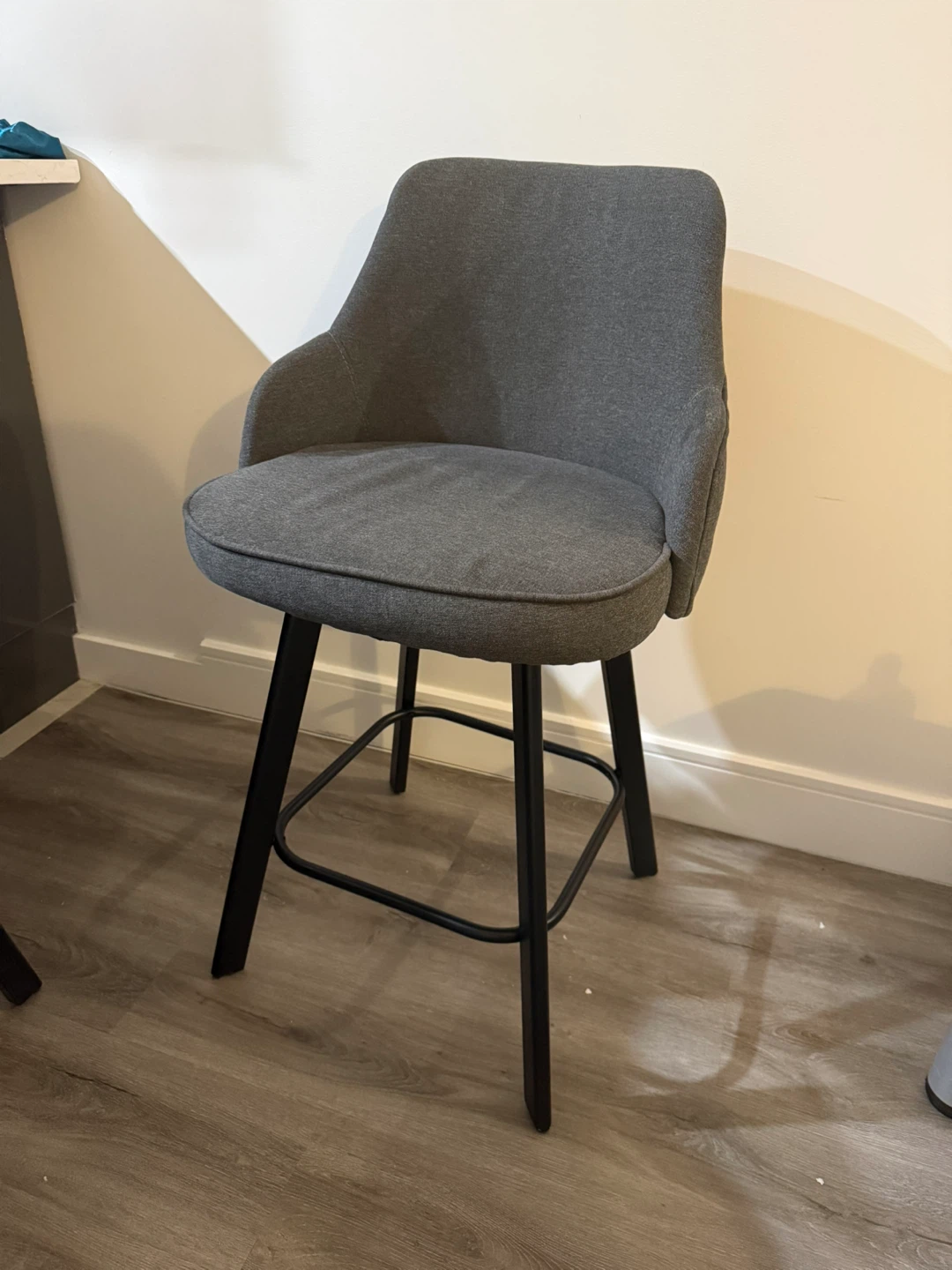 Set of 4 Gray Swivel Bar Stools - photo 3