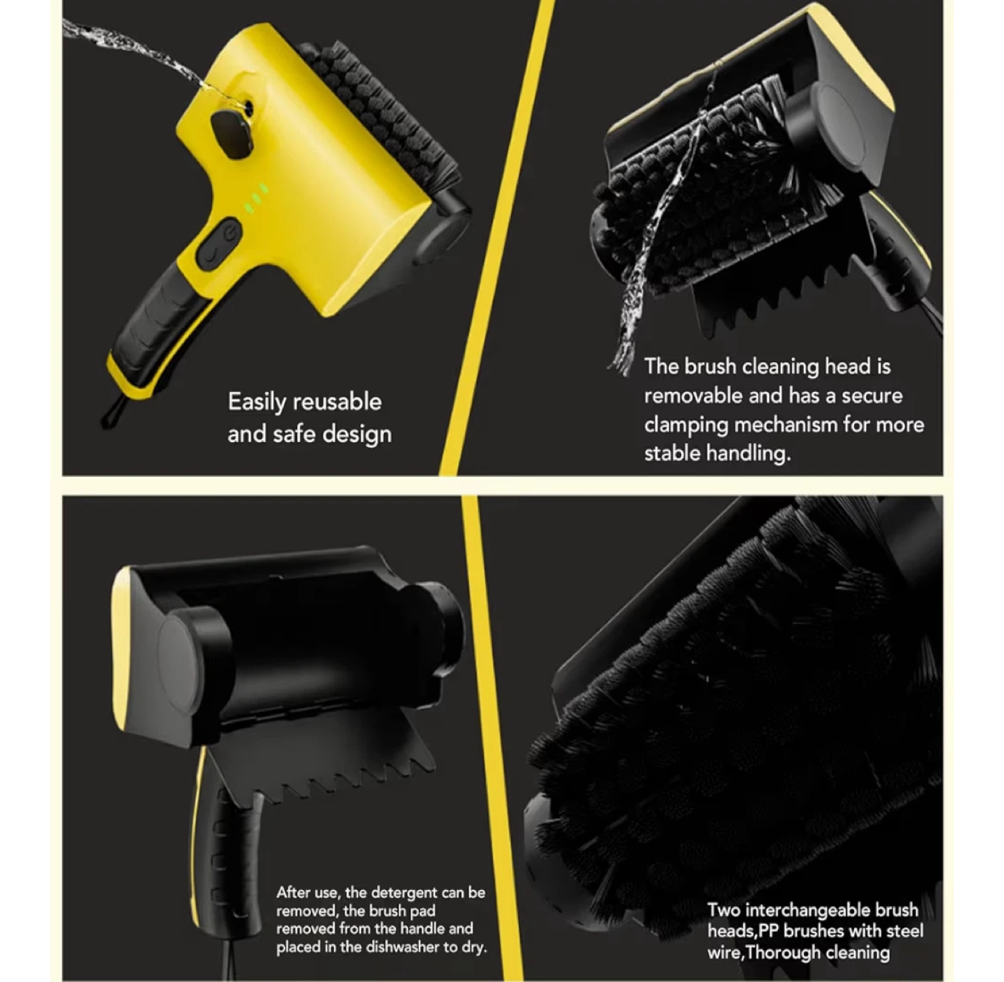 Electric Grill Brush - Yellow/Black - PURAMII DB1601 - photo 2