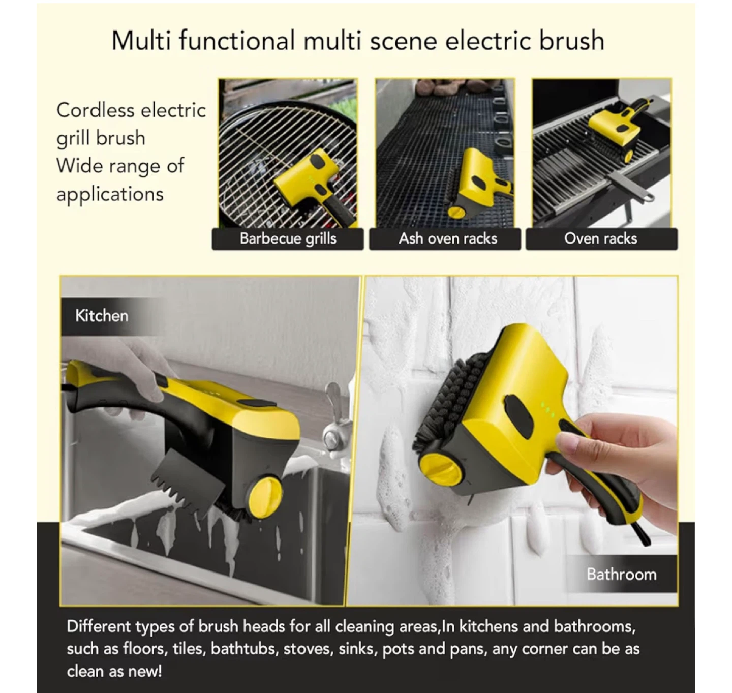 Electric Grill Brush - Yellow/Black - PURAMII DB1601 - photo 5