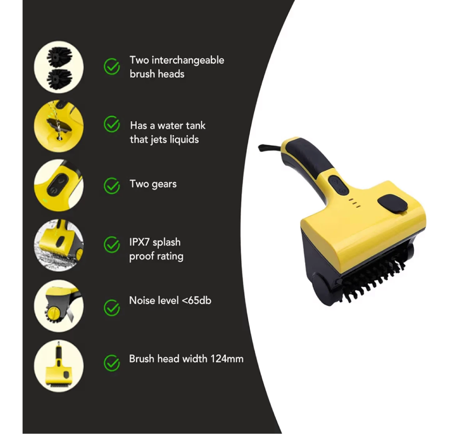 Electric Grill Brush - Yellow/Black - PURAMII DB1601 - photo 4