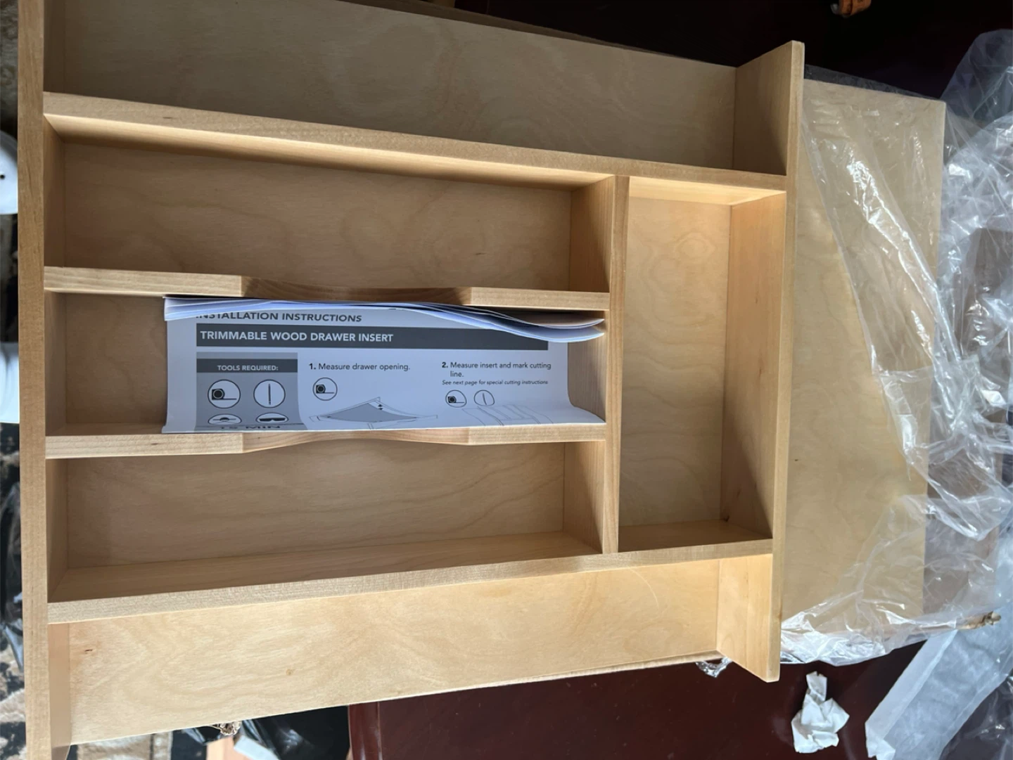 Rev-A-Shelf Trimmable Wood Drawer Insert - New in Box! - photo 2