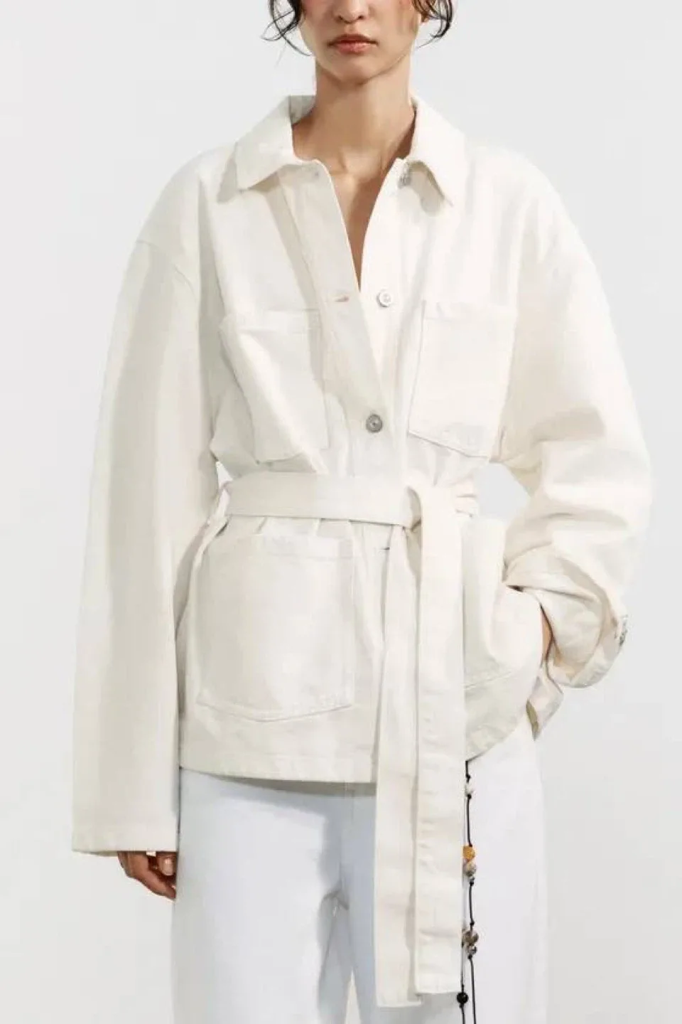 Denim jacket with belt ZARA, XXL(good for XL) image indicator(10)