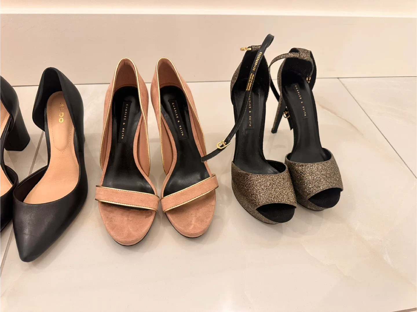 Assorted Heels: Aldo, Charles & Keith, Shelatos - Size Varies
