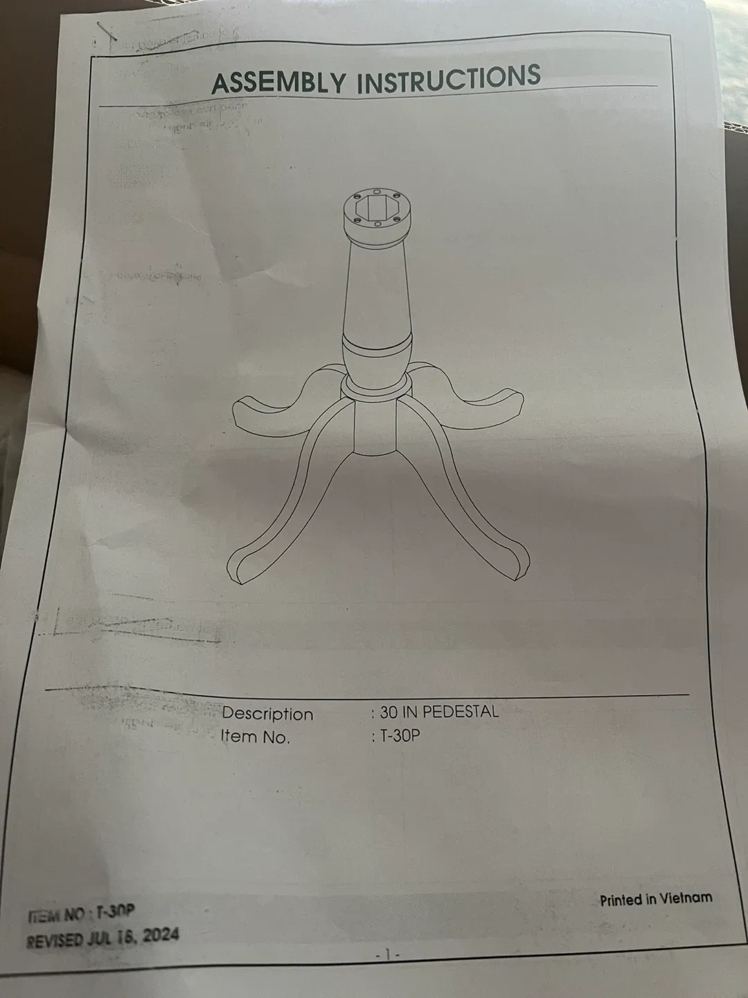 30 in Pedestal - New in Box