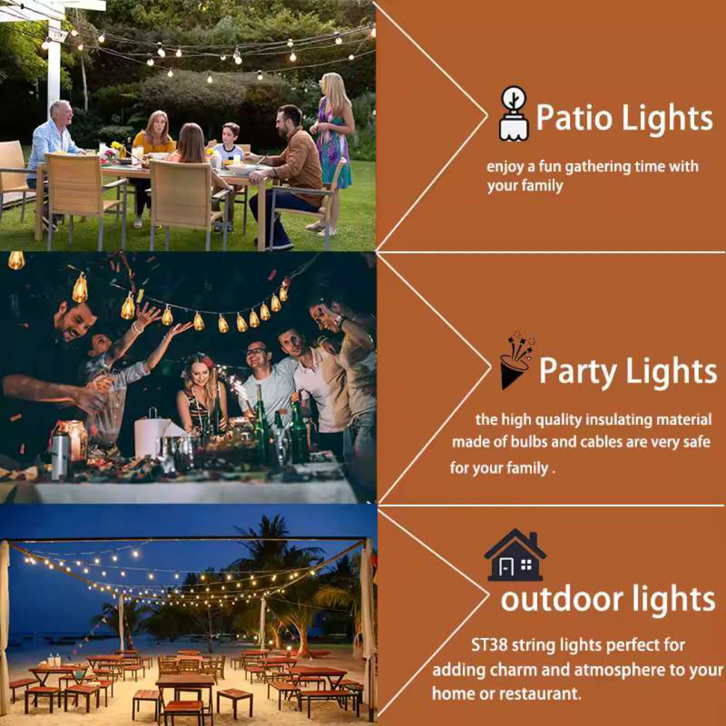 SUFEIMAS 49FT 25 Bulb String Lights - Outdoor - photo 2