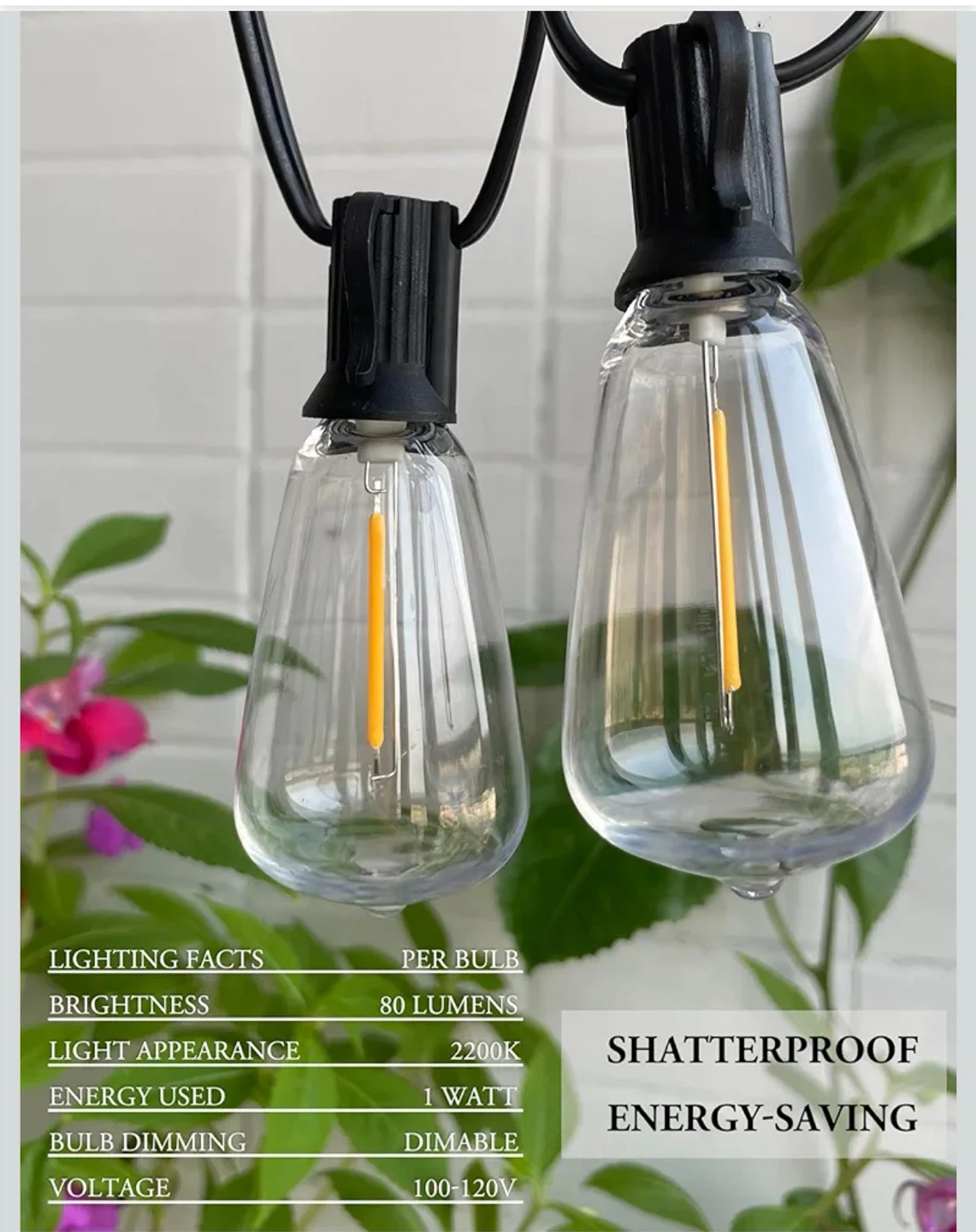 SUFEIMAS 49FT 25 Bulb String Lights - Outdoor - photo 4