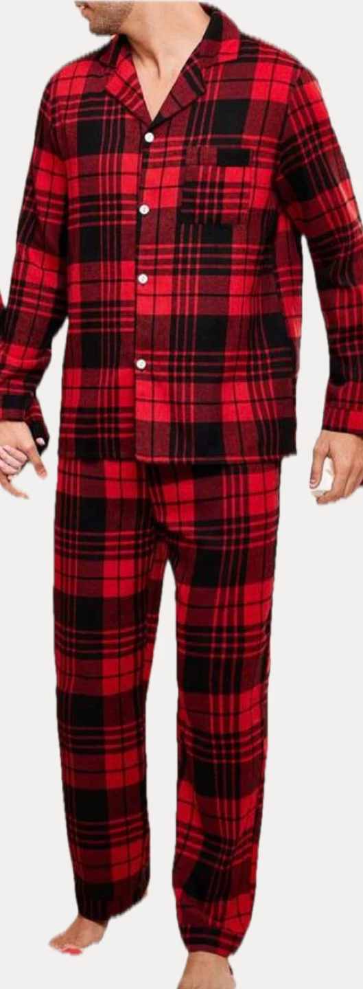 Red & Black Plaid Christmas Pajama Set