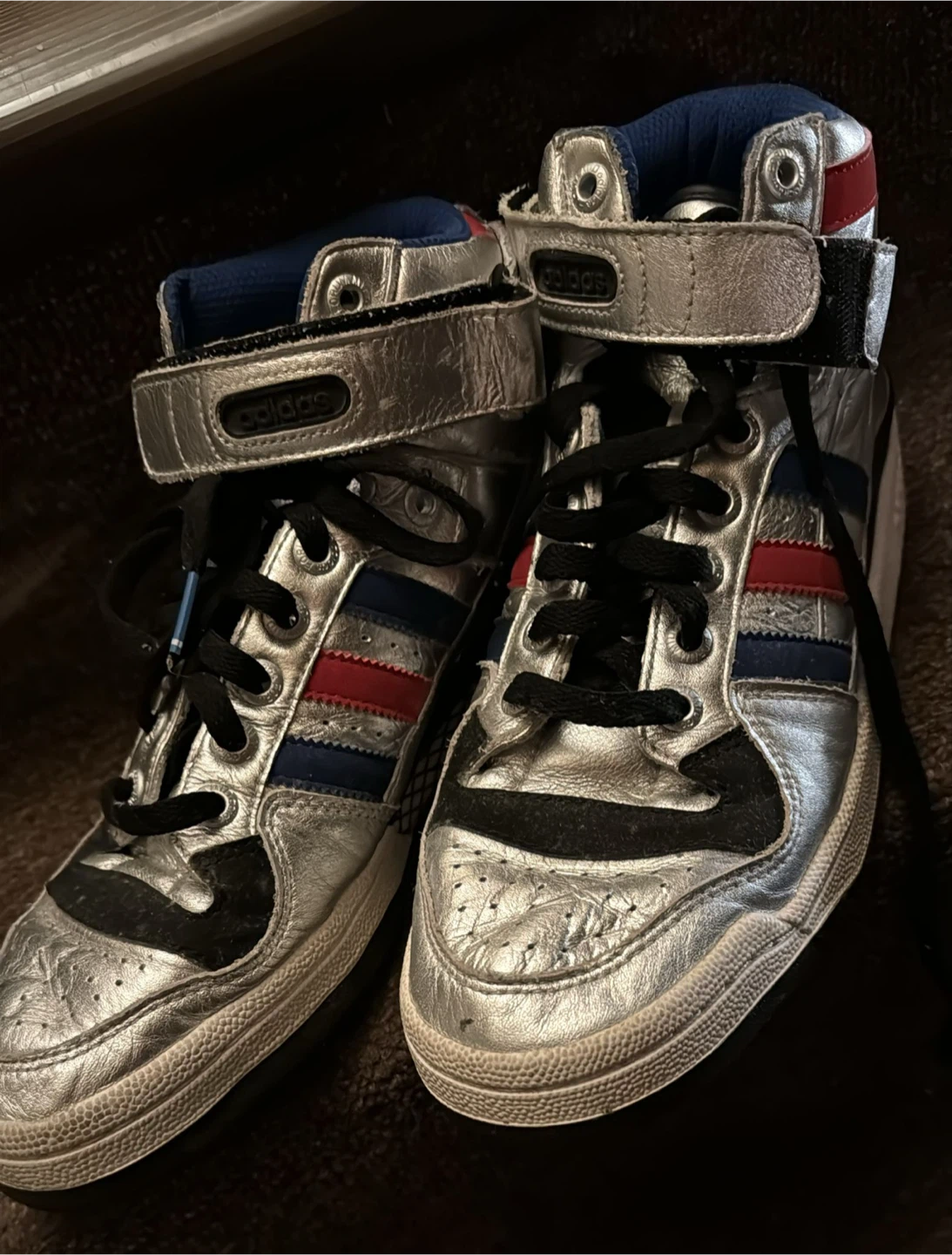 Adidas Forum Mid Lux - Silver Metallic, Red and Blue Sz 10 Rare - photo 2