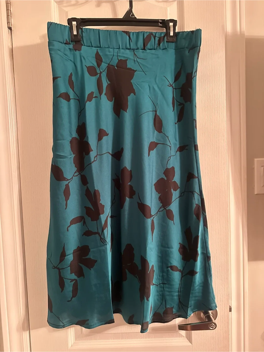 Floral Skirt - Teal & Black