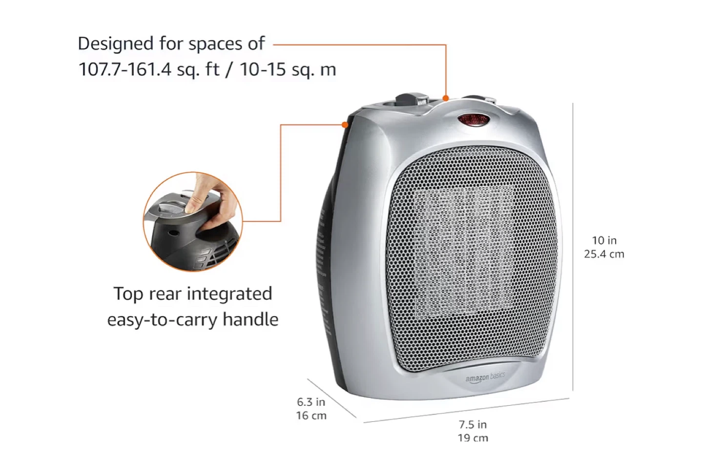 Amazon Basics Personal Space Heater-New in box - photo 3