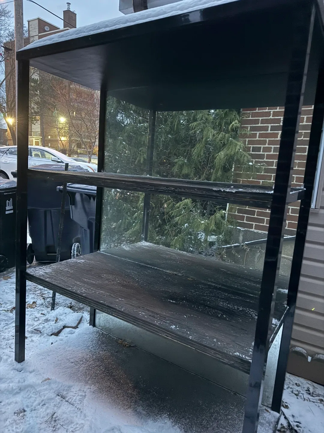 Black 4-Shelf Unit with Mirrored Backing – Very Solid & Heavy image indicator(2)