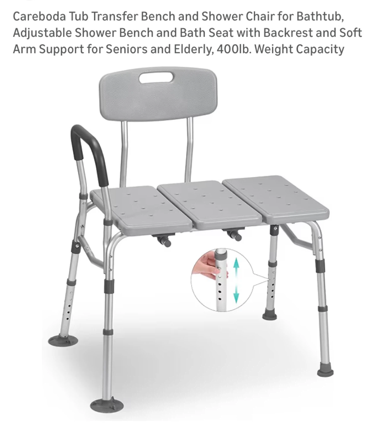New Adjustable Shower Bench and Bath Seat Transfer Chair