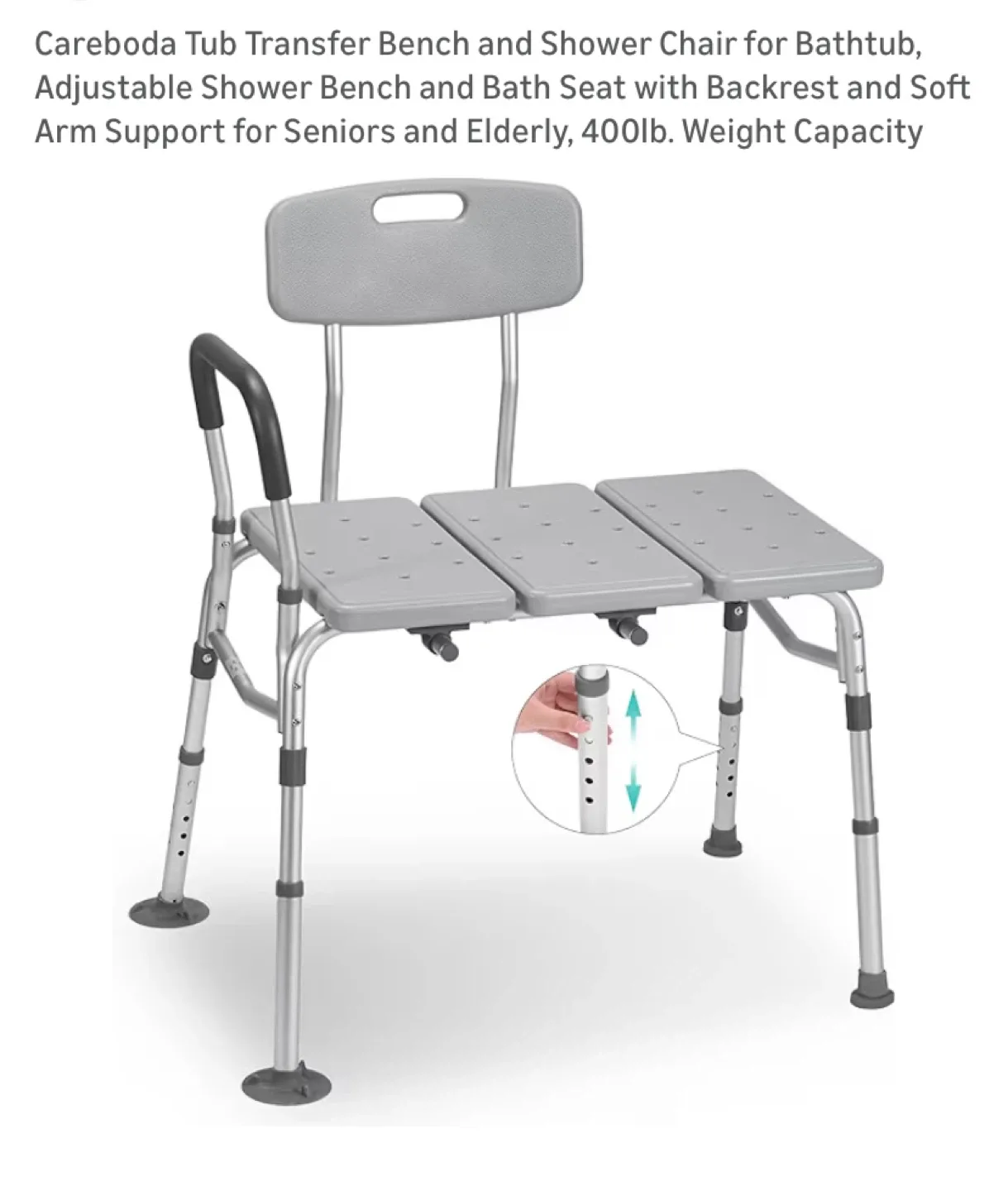 New Adjustable Shower Bench and Bath Seat Transfer Chair