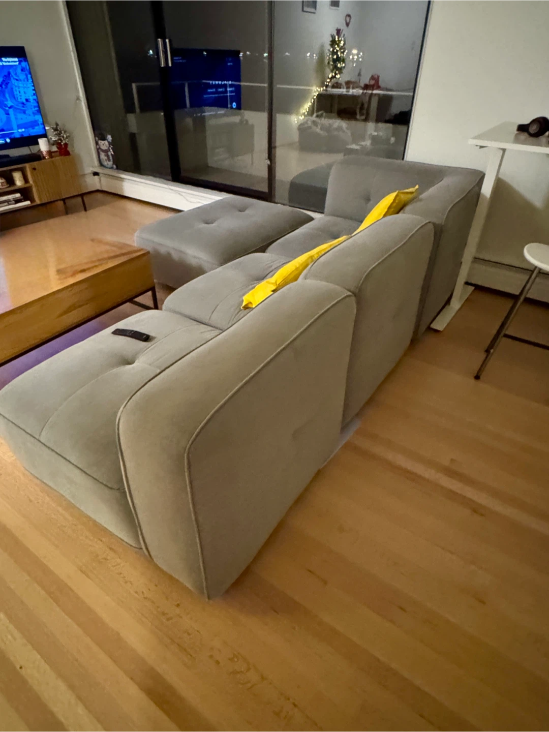 Grey Modular Sectional Sofa with Ottoman - photo 2