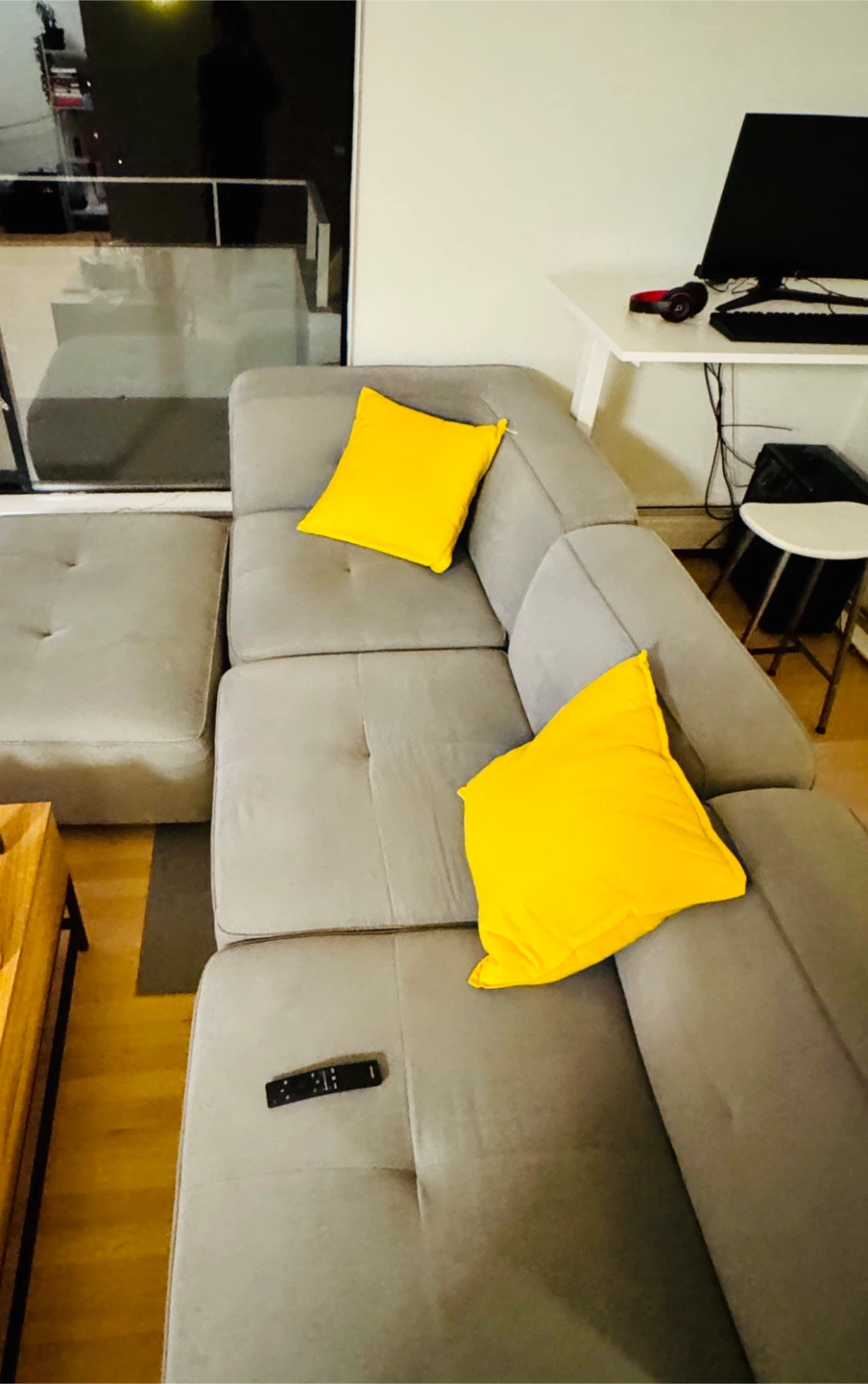 Grey Modular Sectional Sofa with Ottoman - photo 4