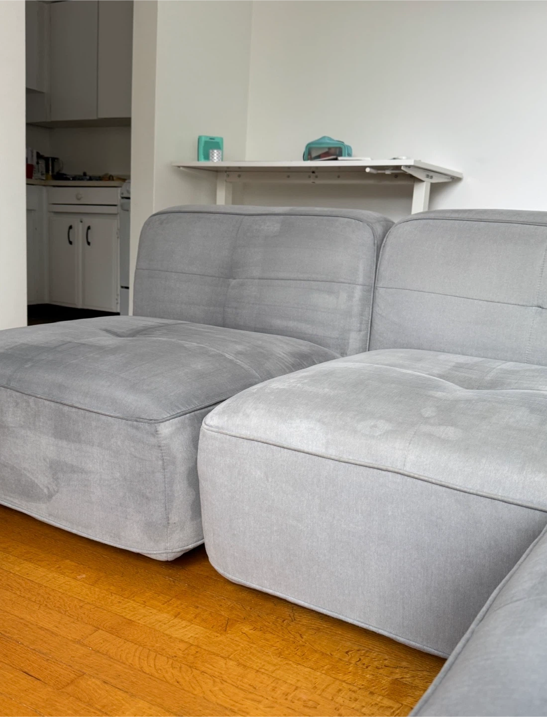 Grey Modular Sectional Sofa with Ottoman - photo 5