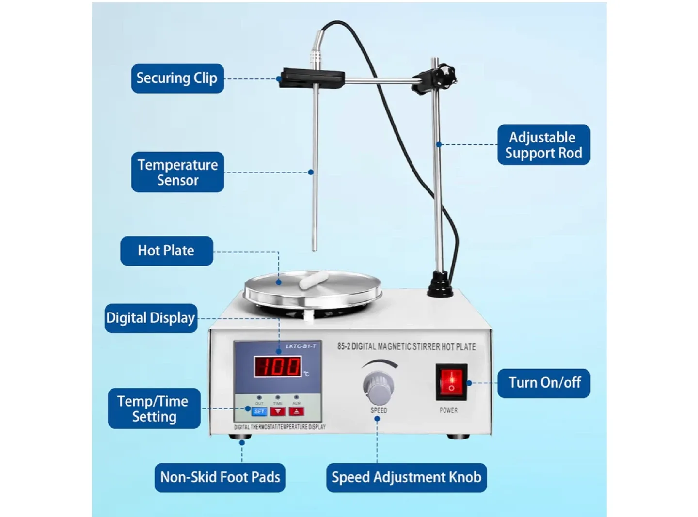 85-2 Digital Magnetic Stirrer Hot Plate - Lab Equipment image indicator(3)
