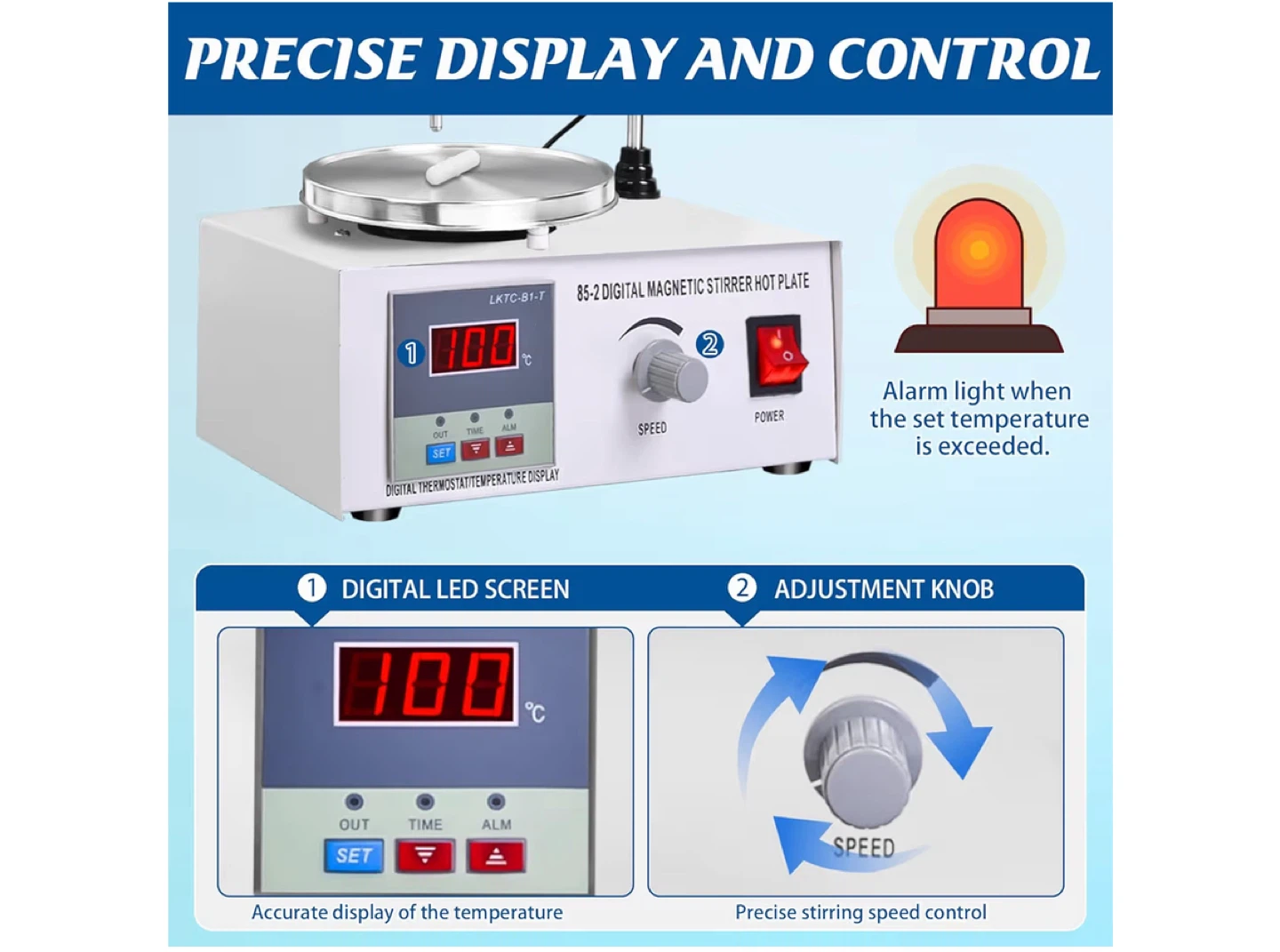 85-2 Digital Magnetic Stirrer Hot Plate - Lab Equipment - photo 2