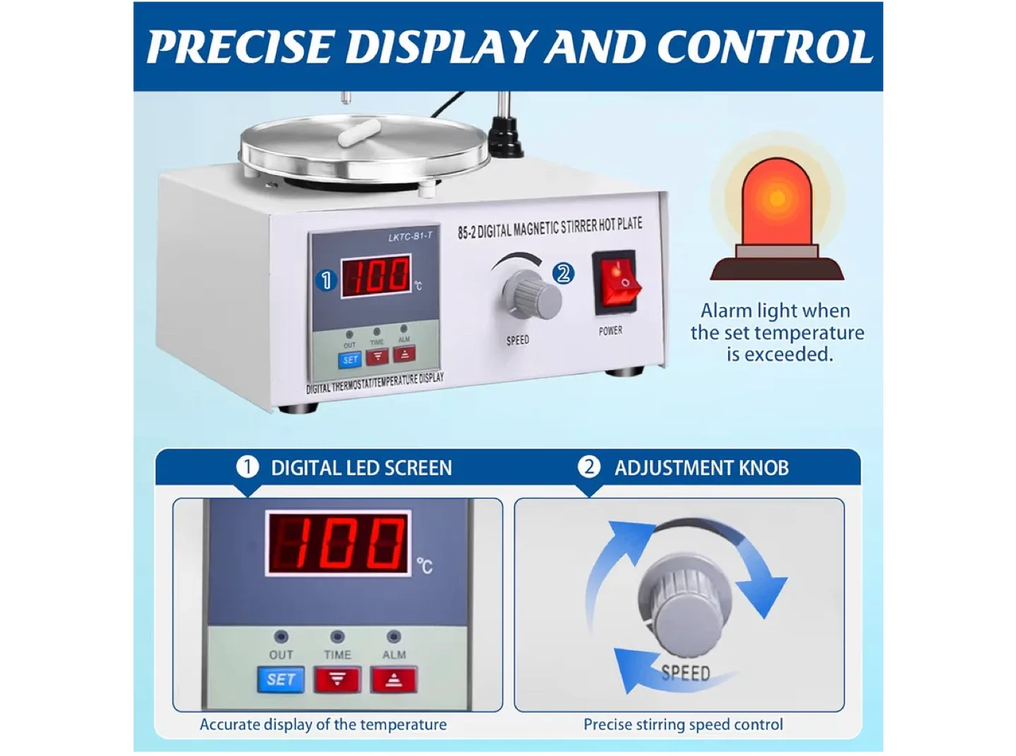 85-2 Digital Magnetic Stirrer Hot Plate - Lab Equipment image indicator(2)