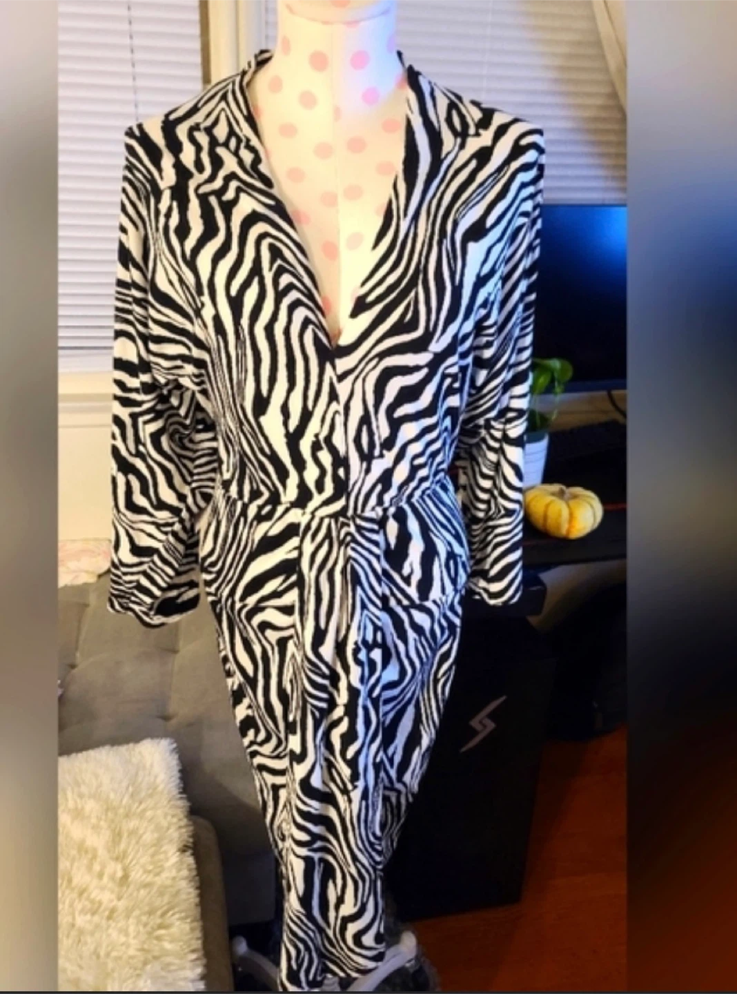 Zebra Print Wrap Dress - photo 2