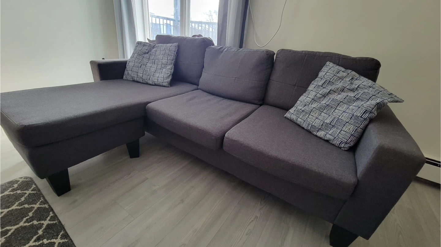 Grey Sectional Sofa with Chaise - photo 5