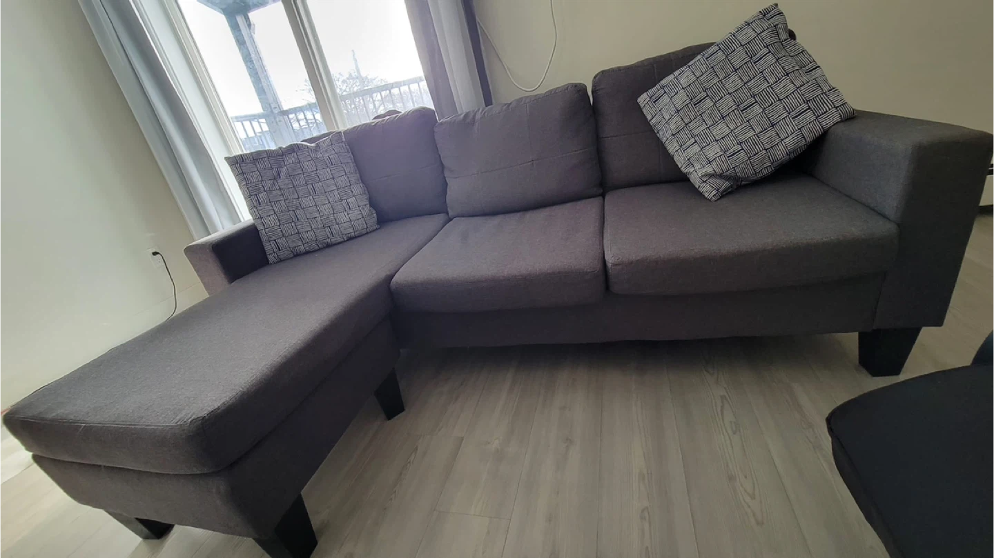 Grey Sectional Sofa with Chaise - photo 2