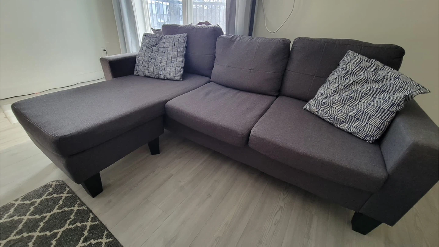 Grey Sectional Sofa with Chaise - photo 3