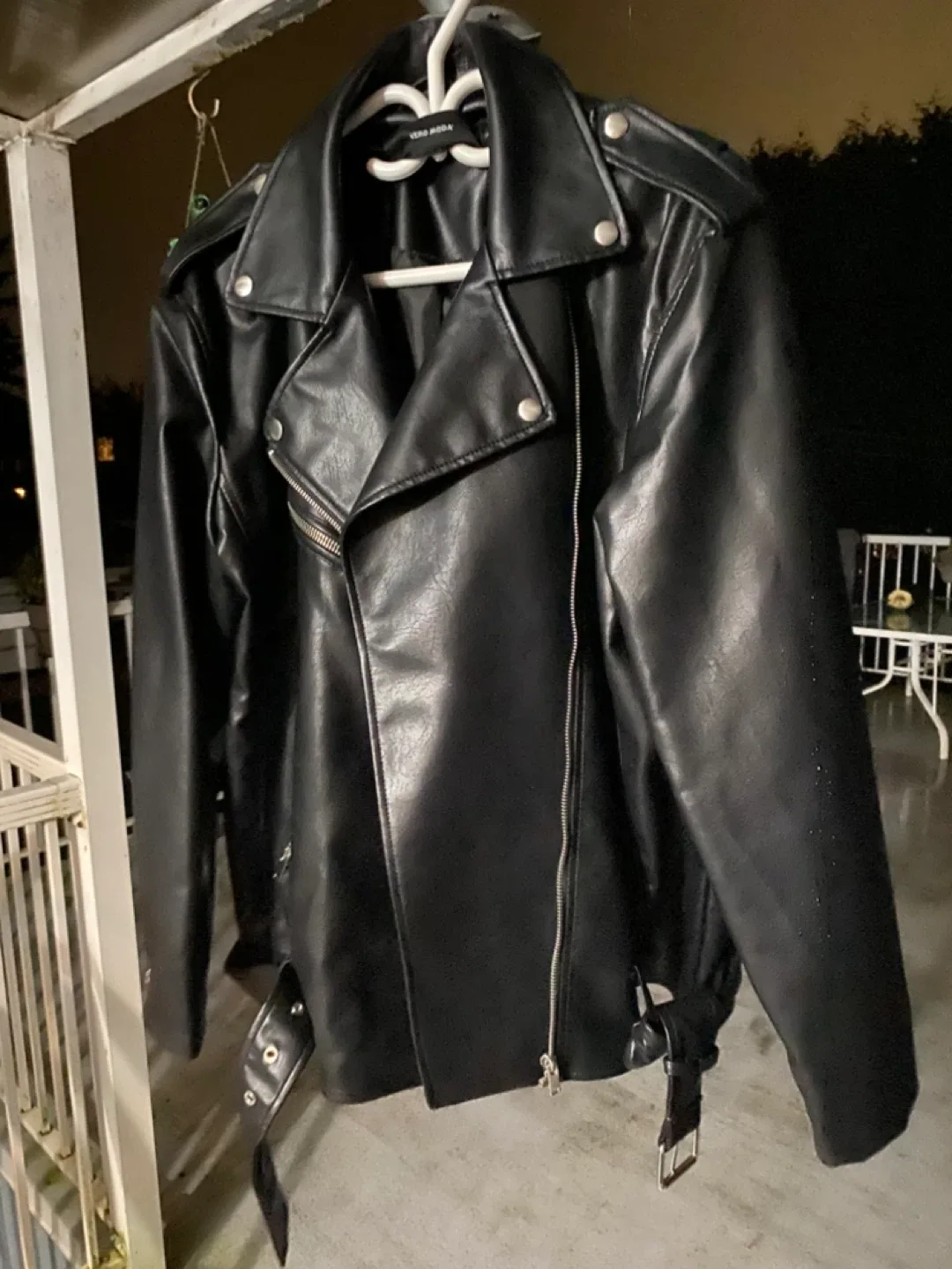 Vero Moda Black Leather Jacket - Size L