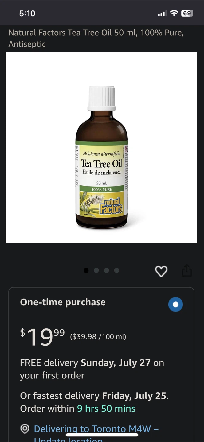 Natural Factors organic Tea Tree Oil 50ml