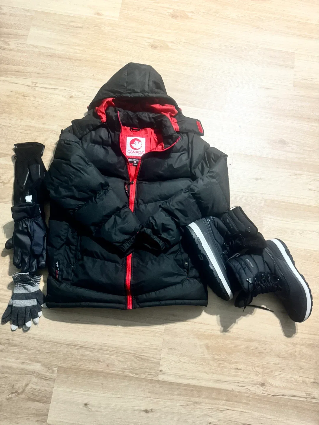 Moving out sale- Winter Jacket, Gloves, shoes