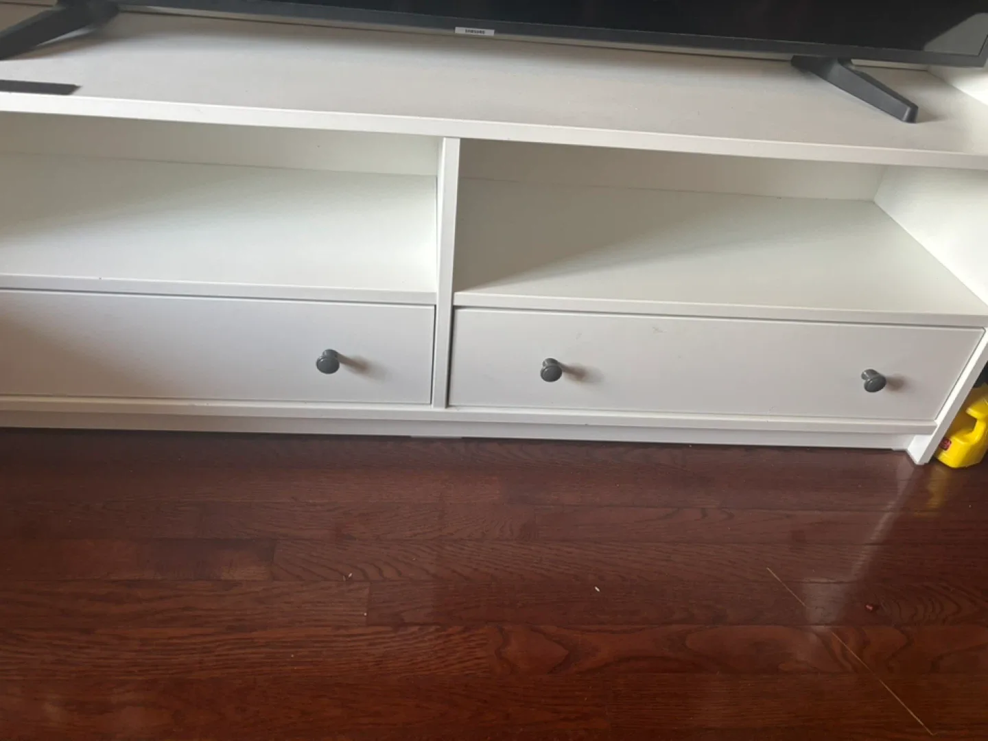 White TV Stand with Drawers