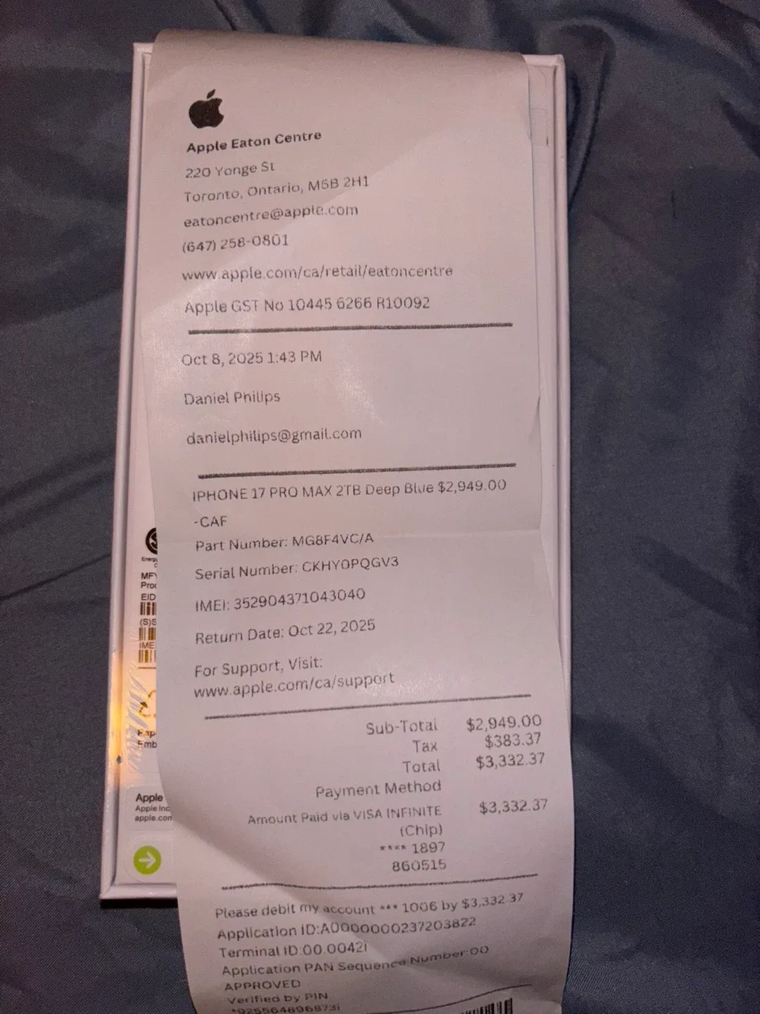 New iPhone 17 Pro Max 2TB Deep Blue