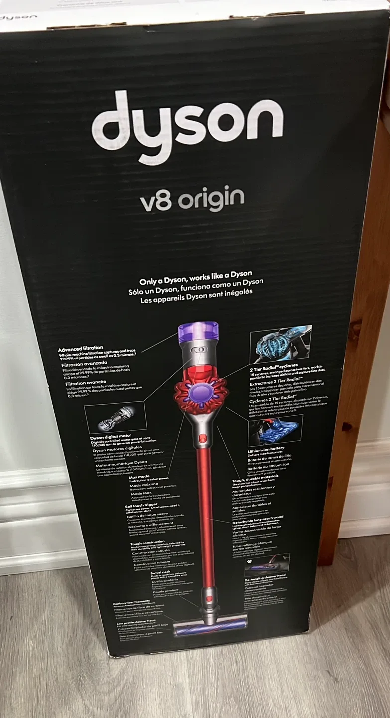 V8 Origin (Red) Cordless Vacuum – Brand New, Sealed Box image indicator(4)